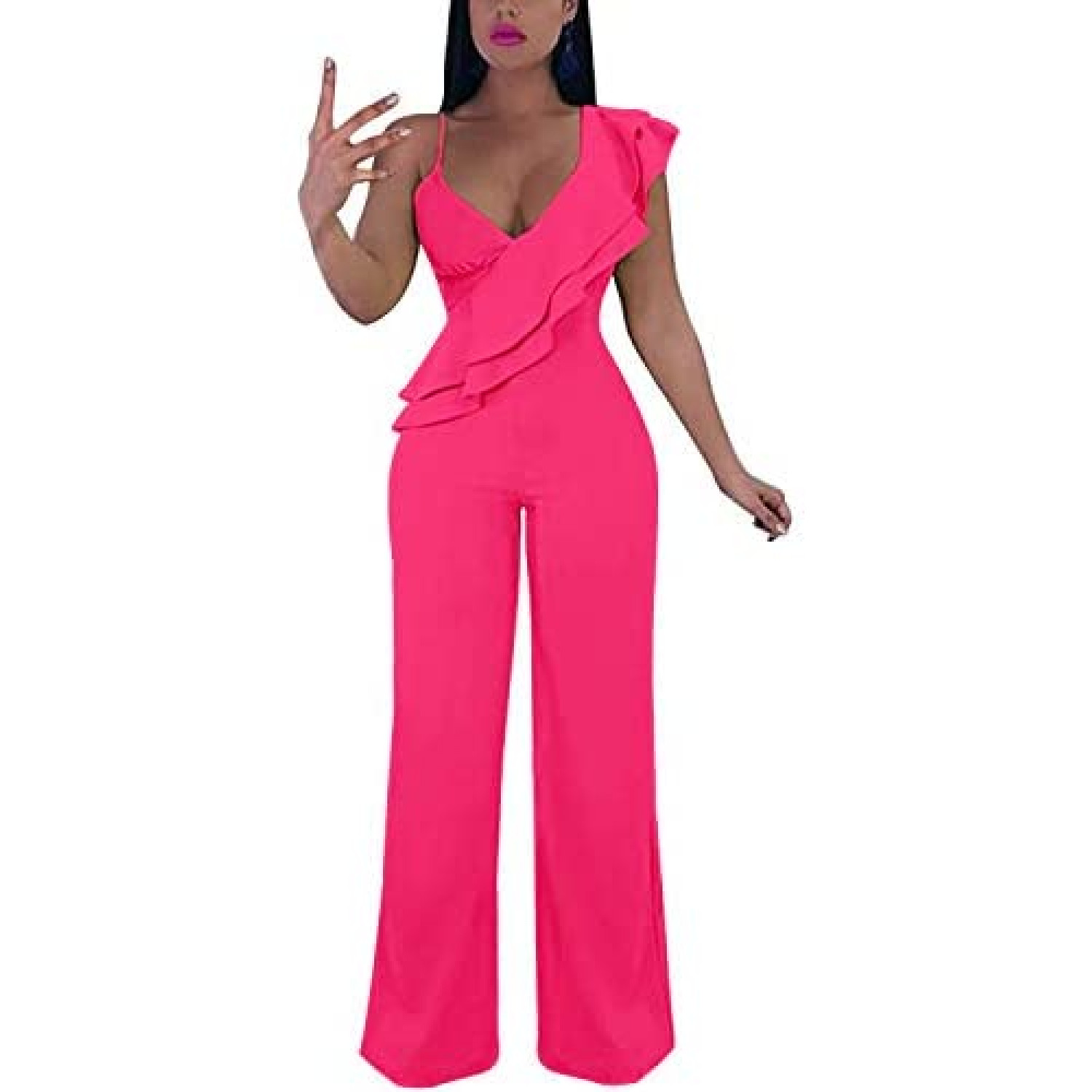 elegant red jumpsuit