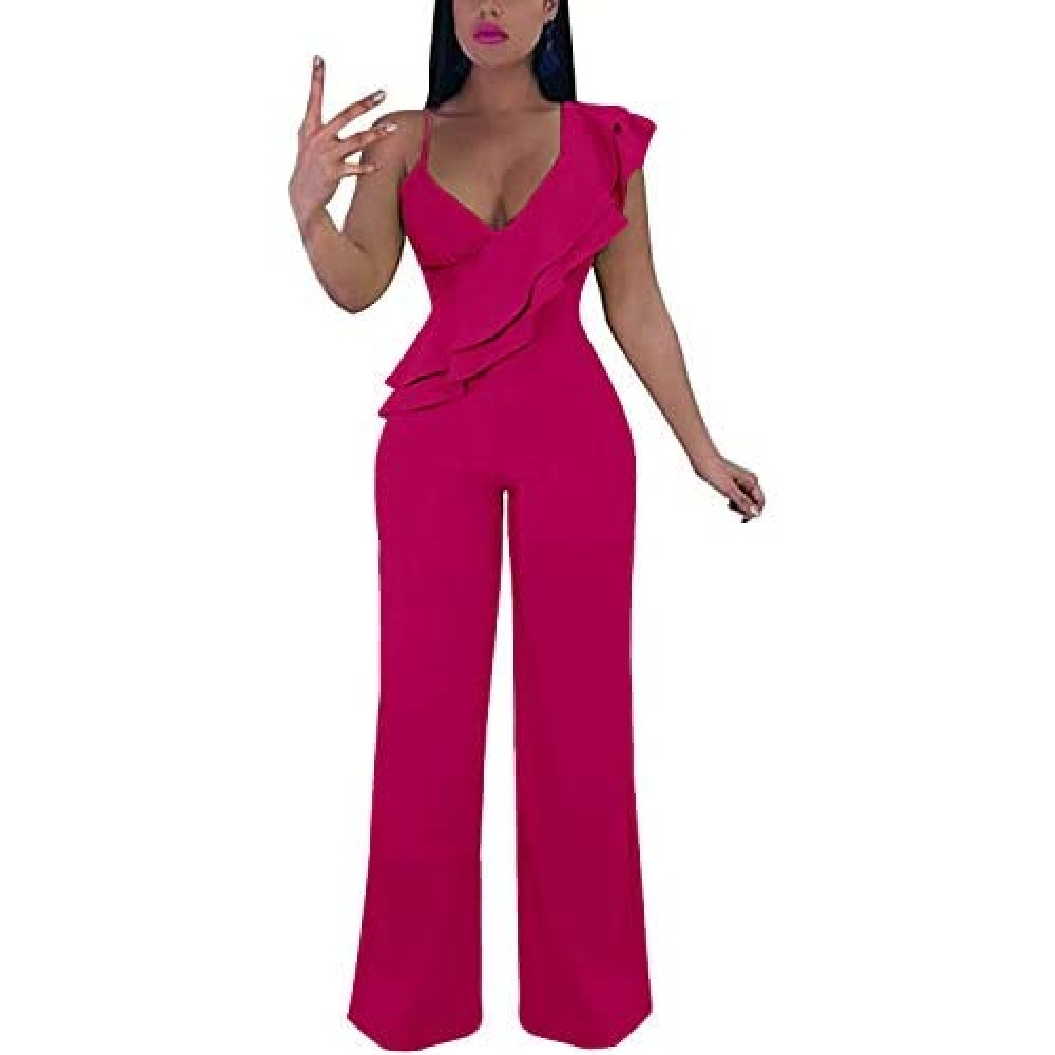 women's red jumpsuits